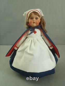 10.5 Antique bisque head Heubach Koppelsdorf 407 Nurse Costume WWI doll