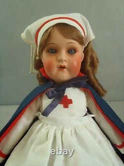 10.5 Antique bisque head Heubach Koppelsdorf 407 Nurse Costume WWI doll