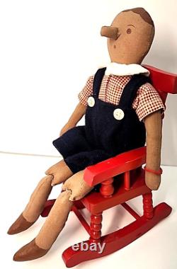10 Pinocchio Jointed Painted Cloth Artist Doll completed Gail Wilson 1990 kit