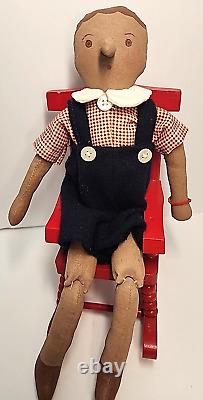 10 Pinocchio Jointed Painted Cloth Artist Doll completed Gail Wilson 1990 kit