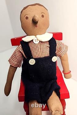 10 Pinocchio Jointed Painted Cloth Artist Doll completed Gail Wilson 1990 kit