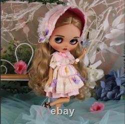 12Factory Blyth Doll Golden Long Hair Hand Painted Makeup +teeth+Sleeping Eyes