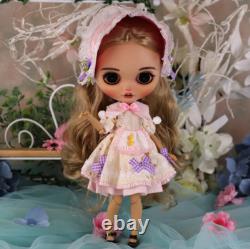 12Factory Blyth Doll Golden Long Hair Hand Painted Makeup +teeth+Sleeping Eyes