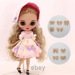 12Factory Blyth Doll Golden Long Hair Hand Painted Makeup +teeth+Sleeping Eyes