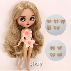 12Factory Blyth Doll Golden Long Hair Hand Painted Makeup +teeth+Sleeping Eyes