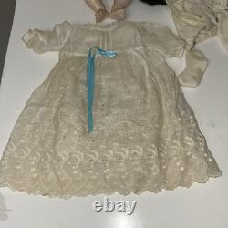 13 Antique Japanese Nippon F Y Bisque Doll Compo Body Blue Eyes Open Mouth Tee