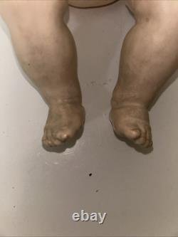 13 Antique Japanese Nippon F Y Bisque Doll Compo Body Blue Eyes Open Mouth Tee