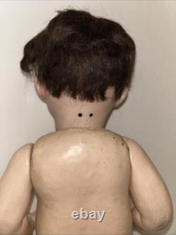 13 Antique Japanese Nippon F Y Bisque Doll Compo Body Blue Eyes Open Mouth Tee