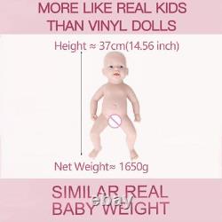 14.56 inch 1.65kg 100% Full Silicone Reborn Realistic Dolls Soft DIY Blank Toys