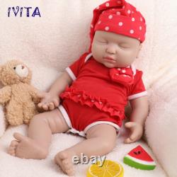 15'' Full Body Silicone Reborn Girl Doll Eyes Closed Infant Doll Xmas Gifts