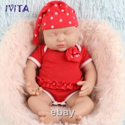 15'' Full Body Silicone Reborn Girl Doll Eyes Closed Infant Doll Xmas Gifts