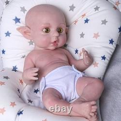 16 Handmade Reborn Elf Baby Doll Lifelike Newborn, Full Body Solid Silicone Toy