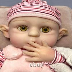 16 Handmade Reborn Elf Baby Doll Lifelike Newborn, Full Body Solid Silicone Toy
