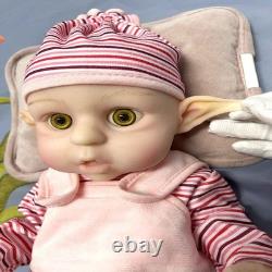 16 Handmade Reborn Elf Baby Doll Lifelike Newborn, Full Body Solid Silicone Toy