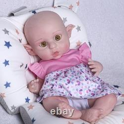 16 Handmade Reborn Elf Baby Doll Lifelike Newborn, Full Body Solid Silicone Toy