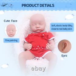 17'' Newborn Eyes Closed Baby Girl Floppy Silicone Reborn Doll Collector Gifts