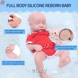 17'' Newborn Eyes Closed Baby Girl Floppy Silicone Reborn Doll Collector Gifts
