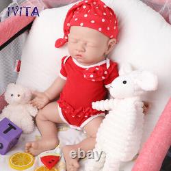17 Sleeping Silicone Reborn Baby Girl Newborn Full Body Floppy Silicone Doll