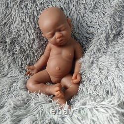 17 brown skin full body soft silicone reborn baby doll head can be turned