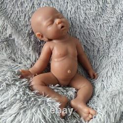 17 brown skin full body soft silicone reborn baby doll head can be turned