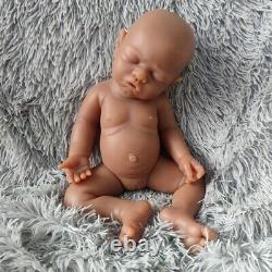 17 brown skin full body soft silicone reborn baby doll head can be turned