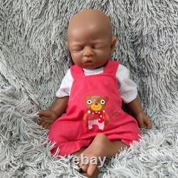 17 brown skin full body soft silicone reborn baby doll head can be turned