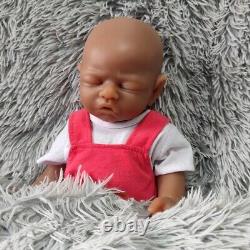 17 brown skin full body soft silicone reborn baby doll head can be turned