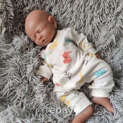 17 brown skin girl full body soft silicone reborn baby doll head can be turned