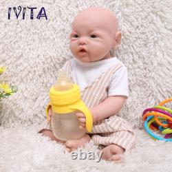 17inch Blue Eyes Boy Full Silicone Lifelike Reborn Baby Doll Infant Xmas Gift