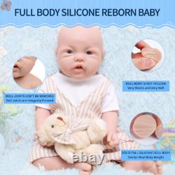 17inch Blue Eyes Boy Full Silicone Lifelike Reborn Baby Doll Infant Xmas Gift