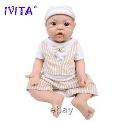 17inch Blue Eyes Boy Full Silicone Lifelike Reborn Baby Doll Infant Xmas Gift