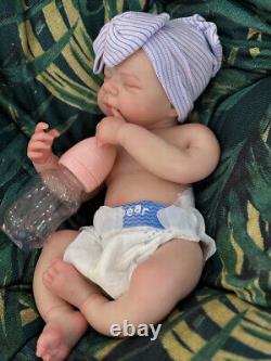 18Inch Pascale Realistic Full Body Soft Silicone Baby Girl Dolls Can Open Mouth