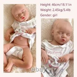 18.11 Lifelike Full Silicone Reborn Baby Girl Newborn Silicone Doll Infant