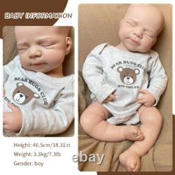 18.31 Real Silicone Reborn Baby Dolls Lifelike Newborn Boy Dolls Gifts 7.3lb