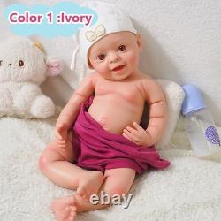 18.3in Lifelike full silicone reborn baby doll boy doll toys gift handmade wash