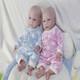18.5'' Adorable Reborn Twin Baby Dolls Platinum Silicone Lifelike For Collection