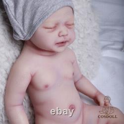 18.5'' Full Body Silicone Newborn Real Baby Doll Drink & Pee Reborn Infant Gift