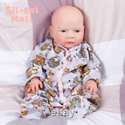 18.5 Newborn BOY Full Body Platinum Silicone Doll Reborn Baby? Open Eyes Dolls