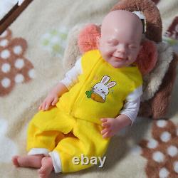 18.5 Newborn Smiley Boy Full Body Platinum Silicone Reborn Baby Dolls US Stock
