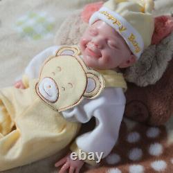 18.5 Reborn Baby Dolls Platinum Silicone Baby Boy Dolls with Drink-Wet System