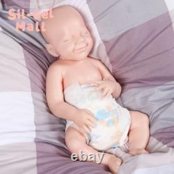 18.5 Unpainted DIY Dolls Platinum Silicone Reborn Baby Dolls Newborn Baby Girl