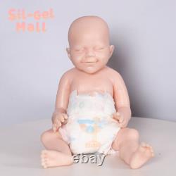 18.5 Unpainted DIY Dolls Platinum Silicone Reborn Baby Dolls Newborn Baby Girl