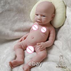 18.5 in Full Soft Platinum Silicone Baby Dolls Handmade Newborn Baby BOY Doll