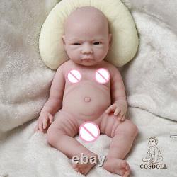 18.5 in Full Soft Platinum Silicone Baby Dolls Handmade Newborn Baby BOY Doll