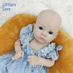18'' Adorable Silicone Reborn Baby Blue Eyes Girl Floppy Silicone Doll Kids Gift