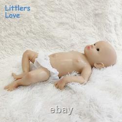 18'' Adorable Silicone Reborn Baby Blue Eyes Girl Floppy Silicone Doll Kids Gift