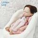 18'' Asleep Silicone Reborn Baby Girl Brown Curly Hair Silicone Doll Kids Gift