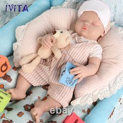 18 BoyGirl Silicone Reborn Baby Fat Newborn Eyes Closed Vivid Silicone Doll