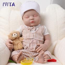 18 BoyGirl Silicone Reborn Baby Fat Newborn Eyes Closed Vivid Silicone Doll