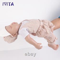 18 BoyGirl Silicone Reborn Baby Fat Newborn Eyes Closed Vivid Silicone Doll